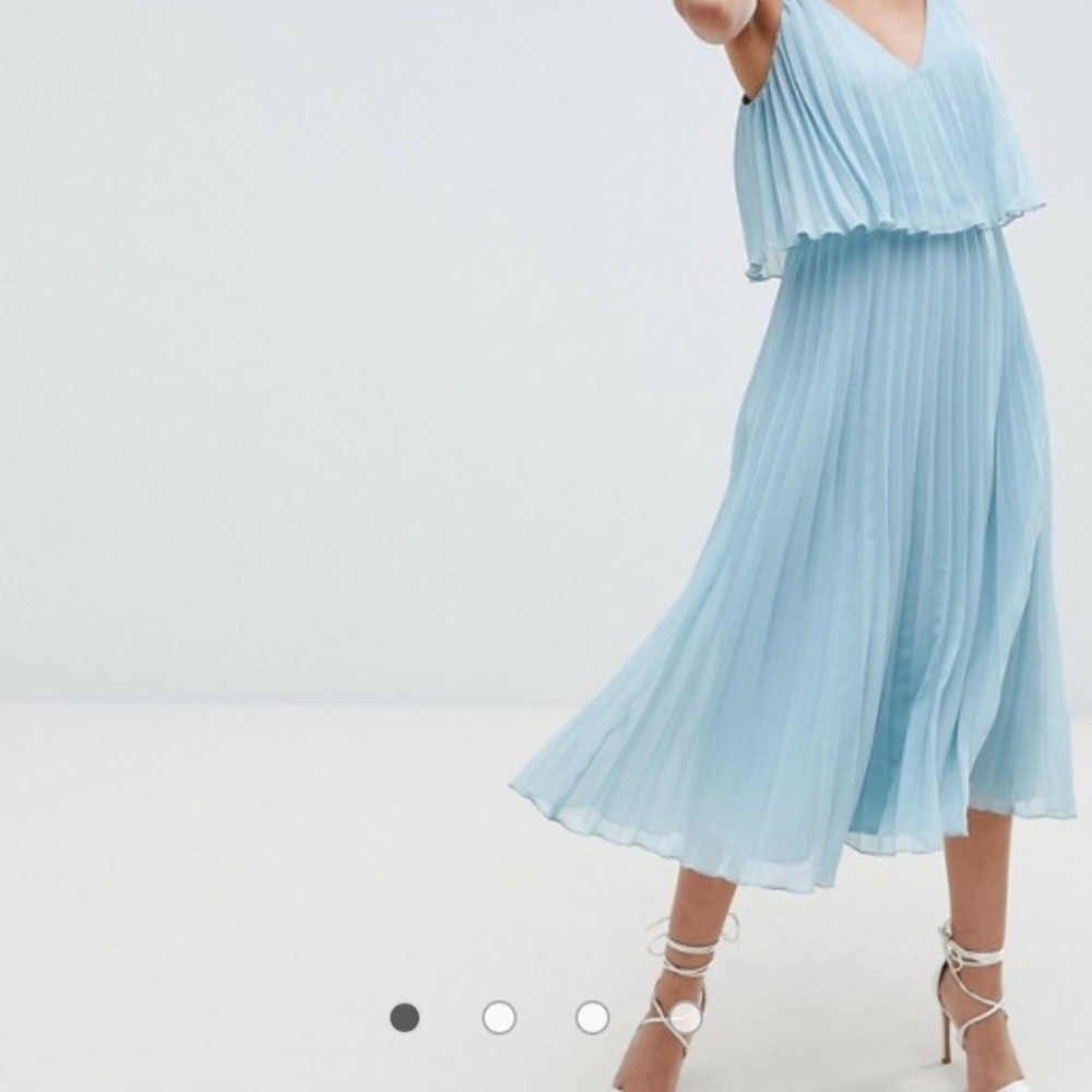 ASOS pleated crop top midi dress